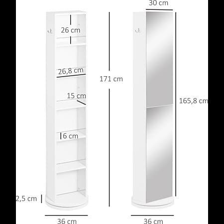Columna giratoria de MDF con espejo - 2