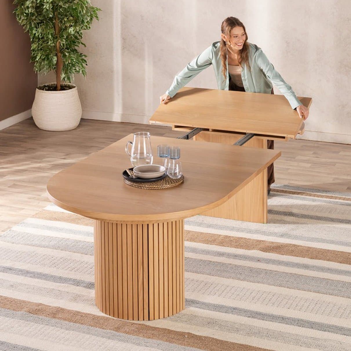 Mesa de Comedor Redonda Extensible - Hogar | Morena