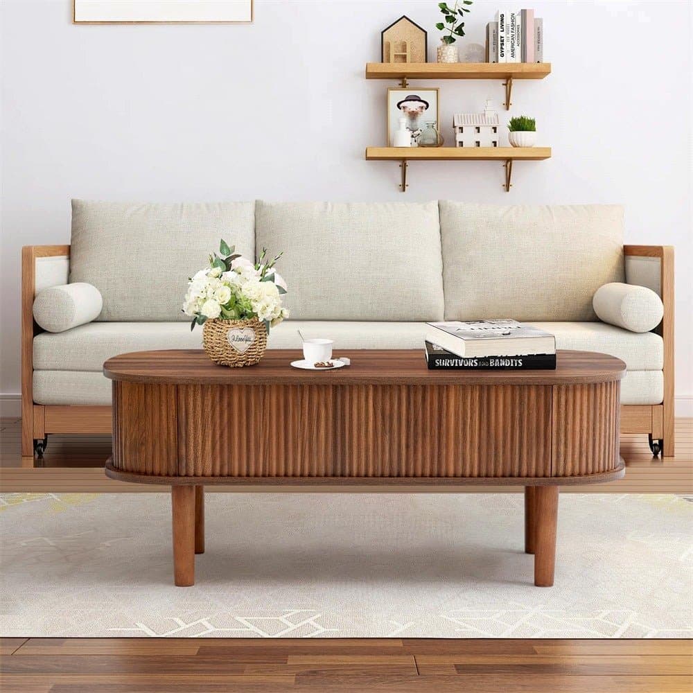 Mesa de centro elevable con espacio de almacenamiento